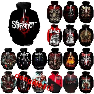 Mens Womens Slipknot 3D Hooded Hoodies Sweatshirt Pullover Coat Jumper Tops Gift • £13.19