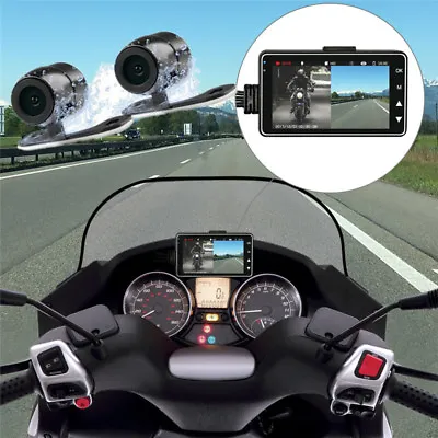 Motorcycle 3  LCD Waterproof Dual Action Lens DVR Logger Camera Video Recorder • $45.30