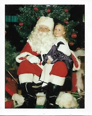 CHRISTMAS GIRL Santa Claus FOUND PHOTOGRAPH Color ORIGINAL Vintage 41 53 A • $12.99