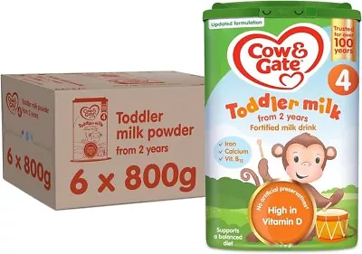 Cow & Gate 4 Toddler Baby Milk Formula 6 X 800g BBD 07/2025 • £54.99