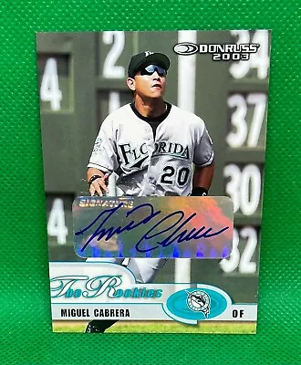 2003 Donruss Miguel Cabrera Auto The Rookies Authentic Signature 3/50 Marlins • $999.99