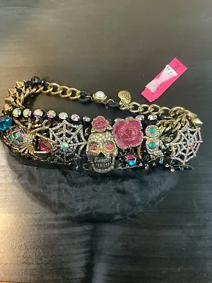 Betsey Johnson Creep Show Widow Skeleton Statement Necklace Extremely Rare - 6 • £265.37