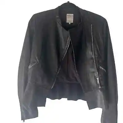 Zara Women's Size XS Trafaluc Black Faux Leather Moto Jacket  • $32.30