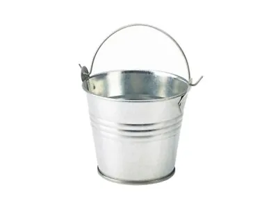 Genware Galvanised Steel Serving Bucket. 12cm Diameter. Restaurant. Pub. Outdoor • £9.99