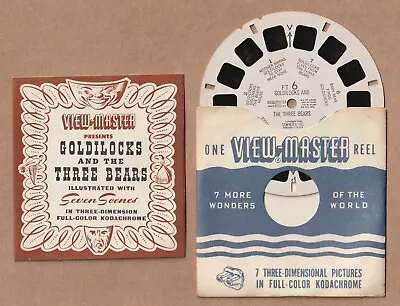 Vintage View-Master Reel And Booklet #FT-6 Goldilocks And The Three Bears 1946 • $3.50