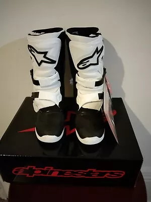 Alpine Stars MX/Motocross  Kids TECH 3S Black/White Boots Sz 12 • $200