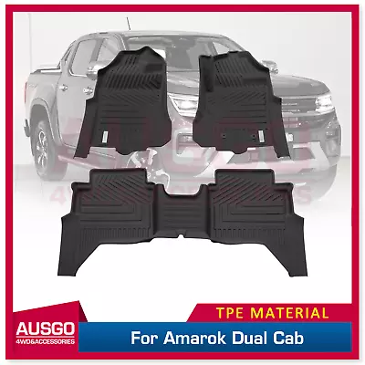 AUSGO 5D TPE Floor Mats For Volkswagen Amarok Next-Gen NF Dual Cab 2023-Onwards • $229.99