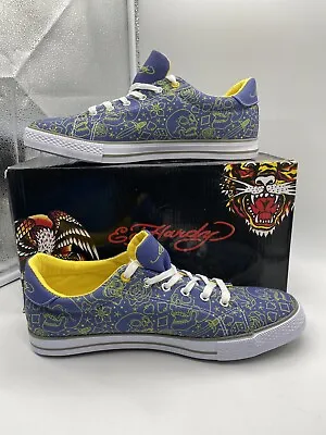 Ed Hardy Mens Size 9  Shoes Canvas Low Lace Up Lifestyle Sneakers • $69.99