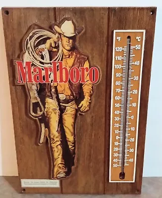 Vintage  MARLBORO MAN  THERMOMETER SIGN...NICE! • $65.50