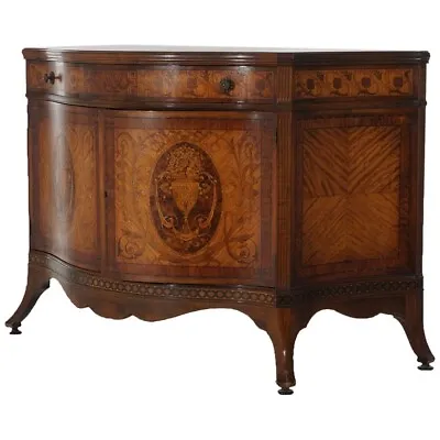 Antique Johnson Furniture Co. French Marquetry Satinwood & Rosewood Sideboard • $2200