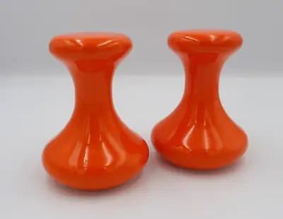 Mid-Century Modern MCM Space Age Orange Salt And Pepper Shakers • $19.99