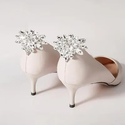 £10.09 • Buy 2x Rhinestone Wedding Shoe Clips Jewelry Decorative Shoe Charms For Bride