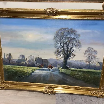A Big Donalds Ayres Hunting Oil Painting Signed • £6800