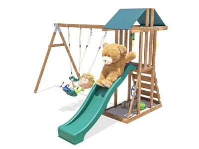 £419.99 • Buy Kid Wooden Climbing Frame Swing Slide Outdoor Garden Play Set JuniorFort Tower
