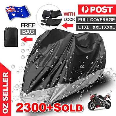 $18.85 • Buy Large Waterproof Outdoor Motorcycle Motorbike Cruiser Scooter Motor Bike Cover