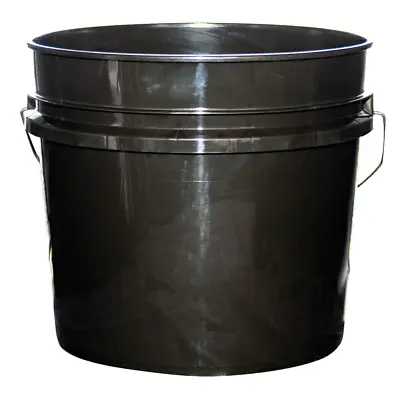 Polyethylene Pail Black 3.5 Gal. Attached Handle Heavy Duty Reinforced (10-Pack) • $48.76