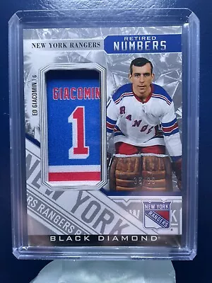 2023-24 Ud Black Diamond Ed Giacomin New York Rangers Retired Numbers 38/99 • $7.31