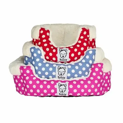 £18.69 • Buy Bunty Deep Dream Polka Dot Soft Fur Fleece Dog Bed Washable Pet Basket Cushion