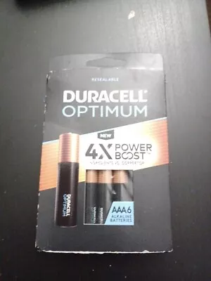 6 Duracell Optimum AAA Alkaline BATTERIES Longest Life BATTERY Extra Power 1.5V • $7