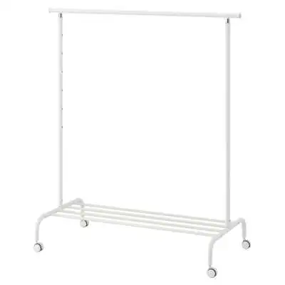 RIGGA White Clothes Rack Max. Height:  175 Cm Approx. • £22.73