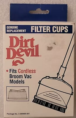 $5 • Buy DIRT DEVIL Genuine Replacement Filter Cups 2 PACK Fits Cordless Broom Vacs *NEW*