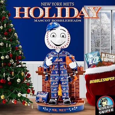 MR MET New York Mets Holiday Mascot  Christmas  Pajamas MLB Bobblehead • $112