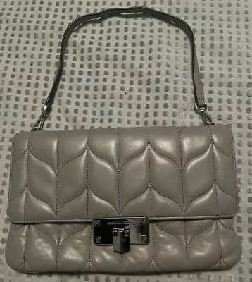 Michael Kors Peyton Clutch Gray Large Quilted Clutch Bag • $25