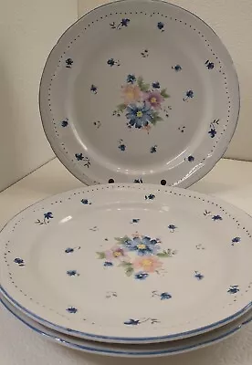 Set Of 3 Vintage 1987 Newcor Stoneware  PROVINCIAL BOUQUET Dinner Plates- 10.5  • $15.95