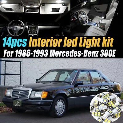 14Pc Car Interior LED White Light Bulb Kit For 1986-1993 Mercedes-Benz 300E • $14.99