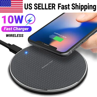 Wireless Fast Charger Charging Pad Dock For Samsung IPhone Android Cell Phone • $6.55