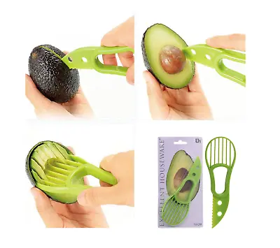 Avocado Slicer Cutter 3 In 1 Fruit Peeler Easy Scoop Tool Kitchen Stone Remover • £3.19