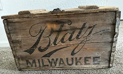 Vintage 1926 BLATZ BEER Milwaukee WOOD CRATE 2 Dz GLASS BOTTLE Original Hardware • $95