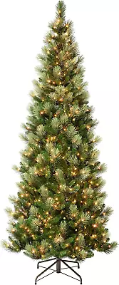 First Traditions Pre-Lit Charleston Pine Snowy Slim Christmas Tree Clear Incand • $427.99