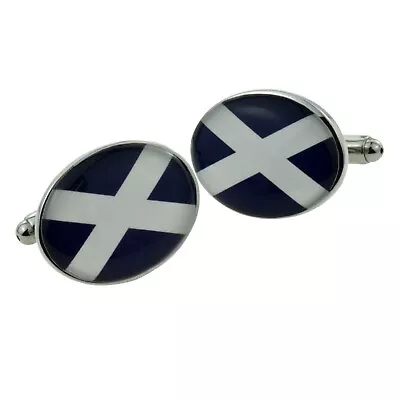 Scotland Saltire Oval Flag Cufflinks Presented In A Cufflink Box X2BOCO073 • £11.99