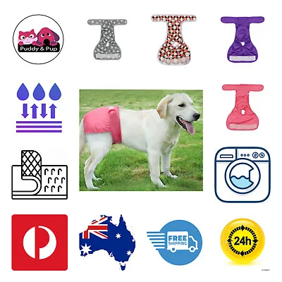 $22.40 • Buy Female Dog Diapers Nappy Puppy Training Pants Washable XS Small Medium Large