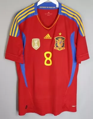 Spain National Team 2010 2011 Home Football Shirt Jersey #8 Xavi Size L • $107.99