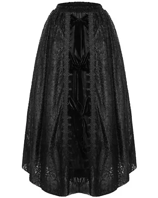 Eva Lady Long Baroque Gothic Steampunk Flocked Velvet Lace Bustle Maxi Skirt • $298.60