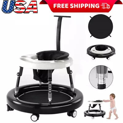 Baby Walker W/ Wheels Foldable Activity Mute Anti-Rollover Infant Walkers HOT • $91.19