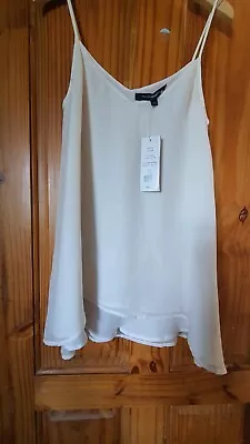 French Connection 100%Silk Strappy Vest Top Size 12 • £5.50