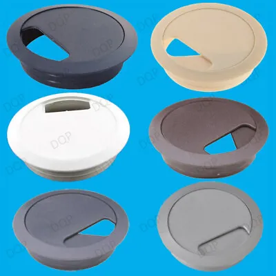 10x 80mm Computer Desk Table Grommet Cable Tidy Surface Port Wire Hole Cover Ten • £14.99