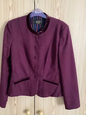 Caroline Charles Size10 Wine Wool Jacket • £41.50