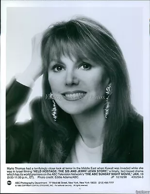 1991 Head Shot Marlo Thomas Starring Held Hostage Abc Movie Wirephoto 7X9 • $9.99