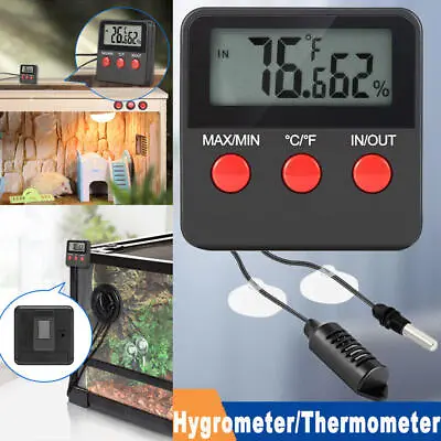 Hot Digital Thermometer Hygrometer Humidity Meters W/ Probe For Egg Incubator  • $17.39