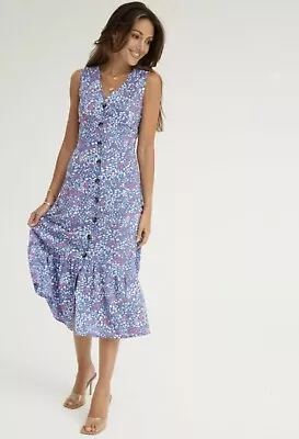 Michelle Keegan Sleeveless Button Up Midi Dress 8 • £5