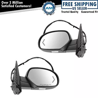 Mirror Power Folding Heated Memory Puddle Signal Chrome Pair For GM Pickup SUV • $224.10