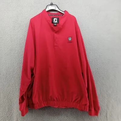 FootJoy Jacket Mens XXL Red Button Snap Pullover Golf Warmup Raingear Seaview • $35.99
