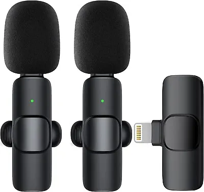£0.99 • Buy Rechargeable Wireless Microphones, 2 Pack Wireless Microphone For IPhone IPad
