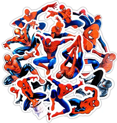 UK 32pc Spiderman Superhero Stickers For Laptop Skateboard Kids Home Decor Gifts • £4.33