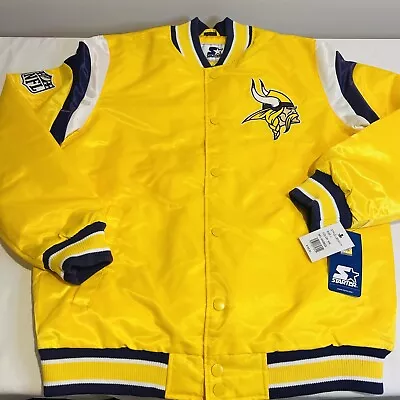 Starter Minnesota Vikings NFL Retro Colors Snap Up Jacket Men's Large New • $150