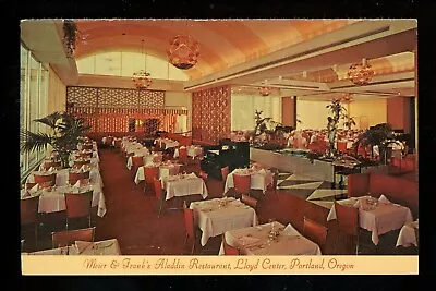 Restaurant Postcard Oregon OR Portland Meier & Frank's Aladdin Restaurant Chrome • $4.49